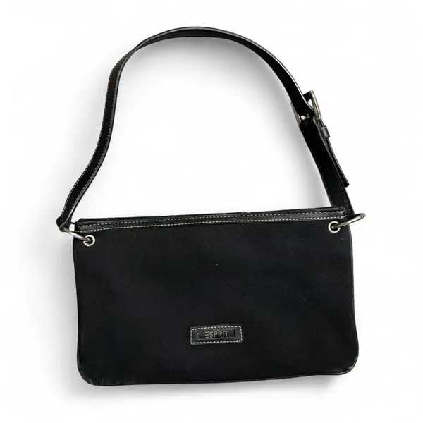 Esprit Black‎ Canvas Baguette Shoulder Bag Y2K - Image 2