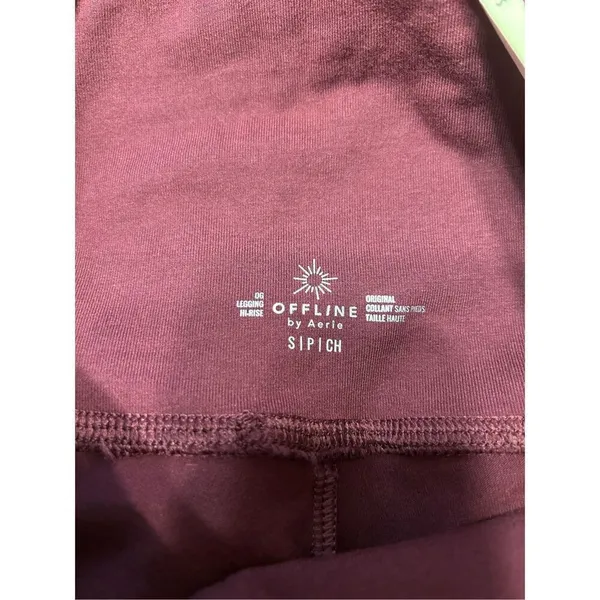 Offline By Aerie OG High Waisted Legging Burgundy Size Small - Image 2