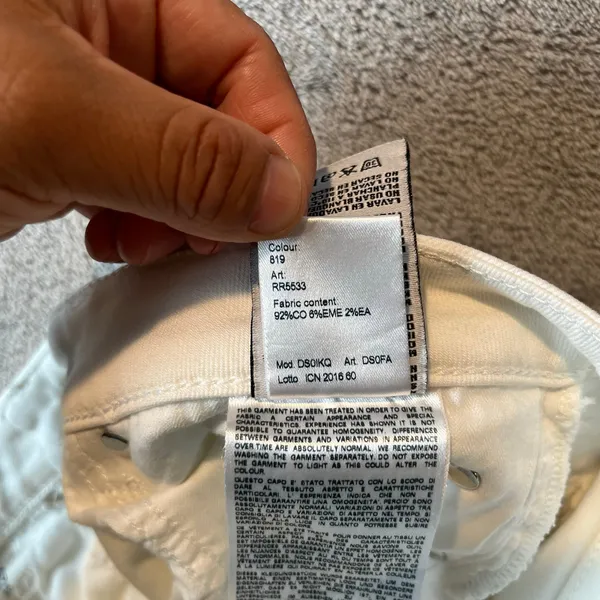 R13 Allison Skinny‎ Jeans Garret White Size 28 Distressed - Image 8