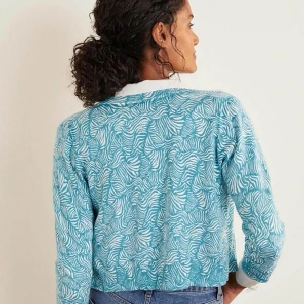 ✨Boden Cropped Button Down Grey Floral Sz 16 Cardigan✨ - Image 4