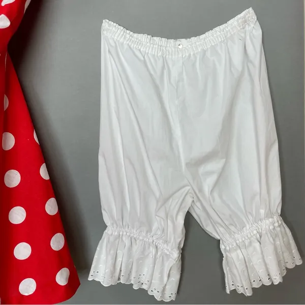 Handmade‎ Minnie Mouse Dress Halloween Costume Bloomers Red White Polka Dots - Image 7