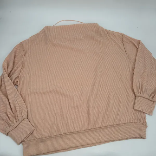 We The Free Sweater Womens L Peach Main Squeeze L/S Knit Oversized Boatneck Top - Image 10