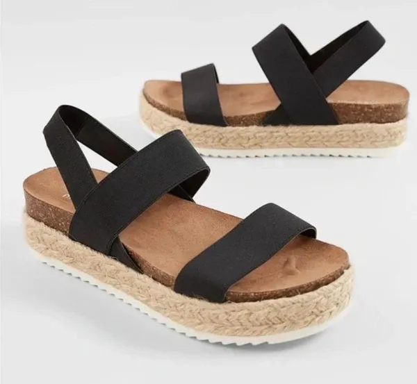 Madden Girl NWT Black Platform Sandals. Size 8.5 - Image 2