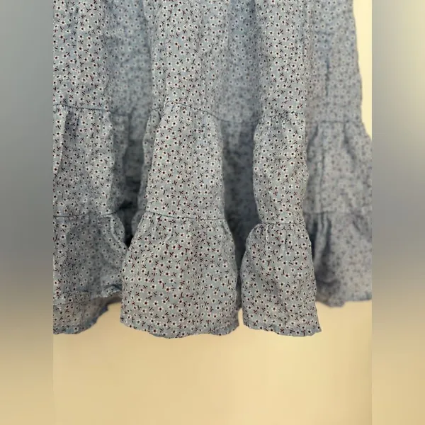 Princess Polly blue floral ruffle skirt size 4 100% cotton - Image 5