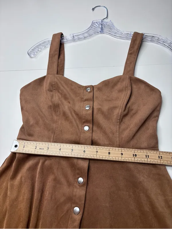 Forever 21 Rust Brown Button-Front Mini Dress/Jumper NWOT Size S - Image 9