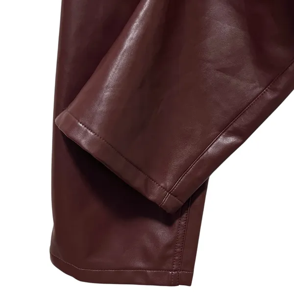 Abercrombie & Fitch 90s Straight Ultra High Rise Vegan Leather Pants 26/2 XS - Image 5