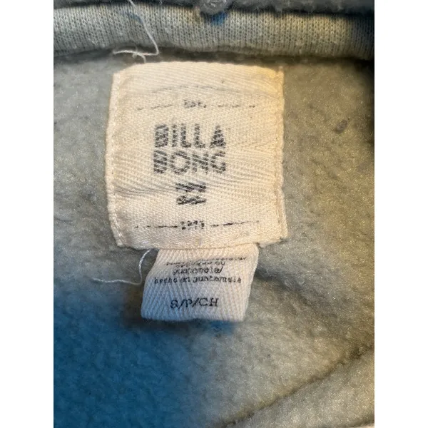 Billabong Womens Palm Tree Sleeve Graphic Hoodie Sage Green Small Sweatshirt‎ - Image 3