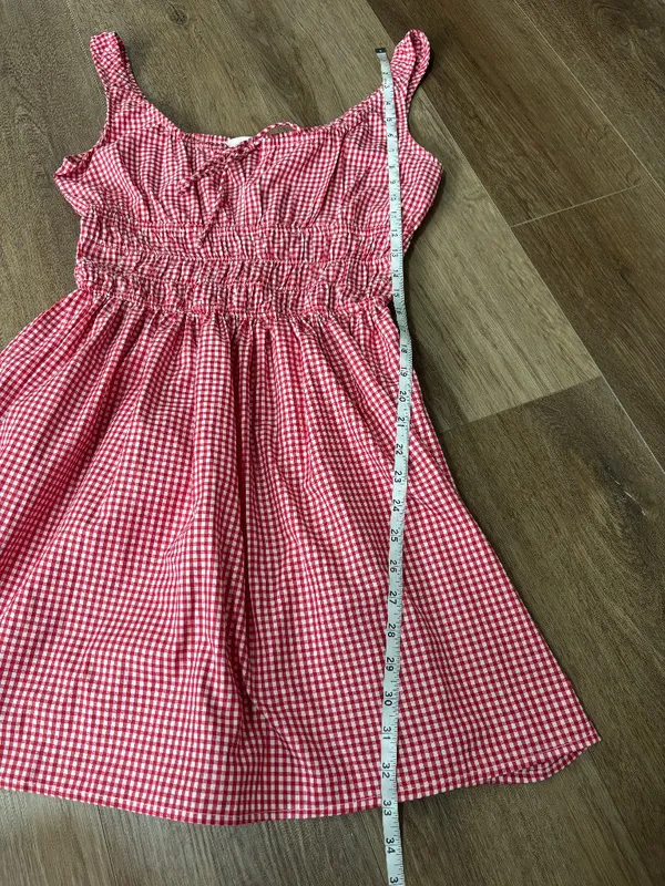 Sim and Sam Red Checkered Dress - Size Medium - Image 5