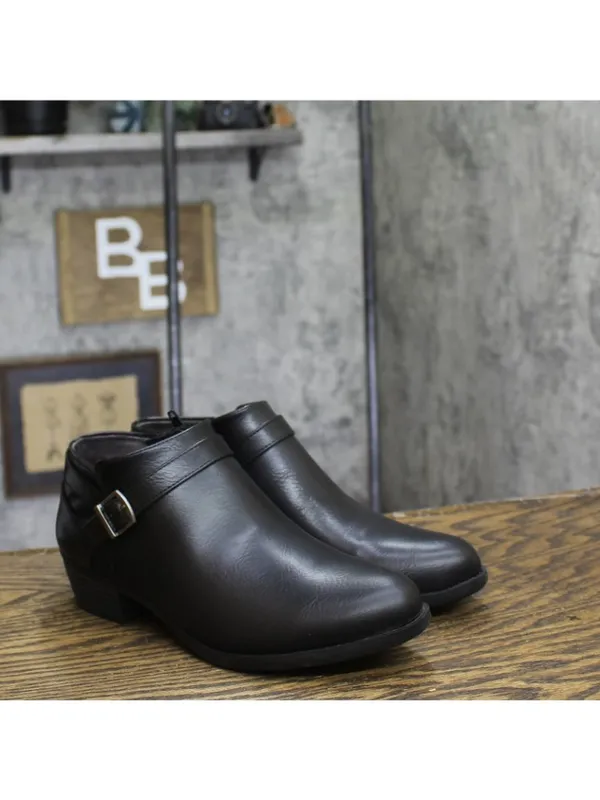 NWT Lifestride Womens Alexander Faux Leather Buckle Ankle Boots Booties Black 7M - Image 2