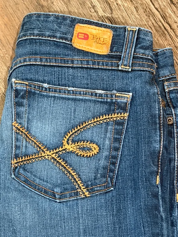 BKE Dark Blue Bootcut Jeans with Contrast Stitching - Image 3