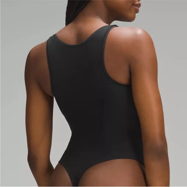Lululemon Wundermost Ultra-Soft Nulu Square-Neck Sleeveless Bodysuit Black M - Image 4