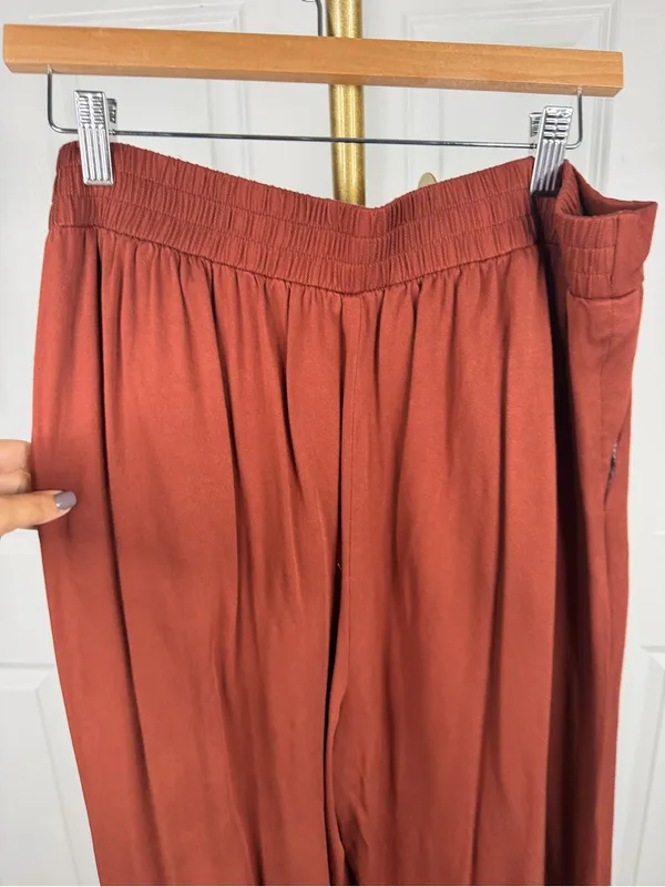 ReGeneration Celebrity Pink Rust Wide Leg Trousers Size L High Rise - Image 8
