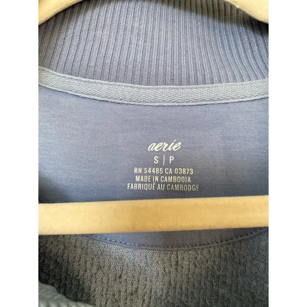 Aerie Blue Sherpa Pullover Polo Fleece Lounge Quarter Zip Y2K Cozycore Plush Ski - Image 6