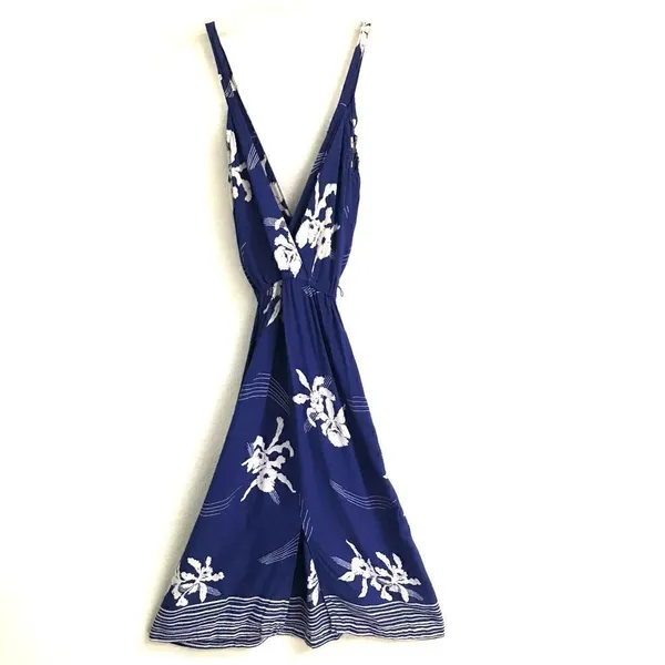 Vintage 70’s‎ Young Edwardian spaghetti strap surplus Hawaiian print sundress S* - Image 11