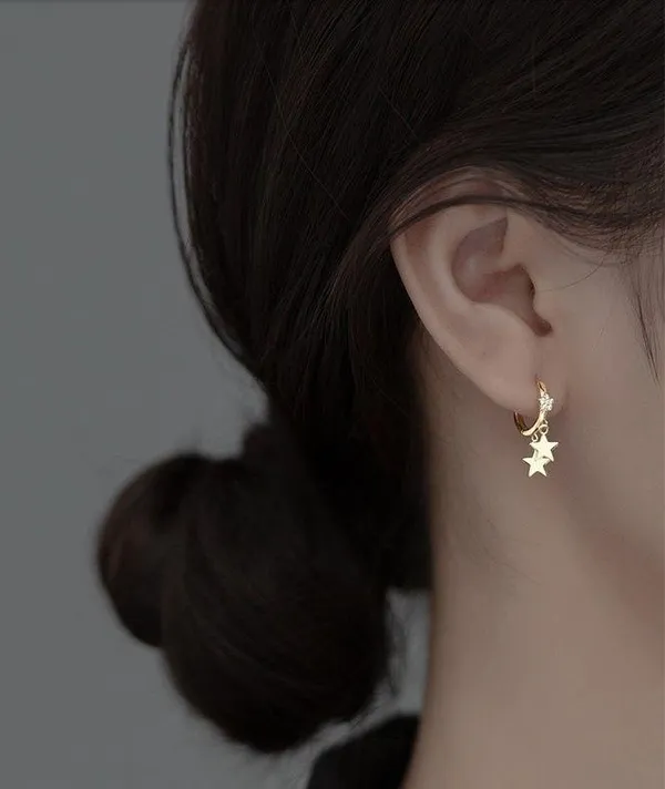 13mm Star Gold Hoop Earrings for Women - Image 5