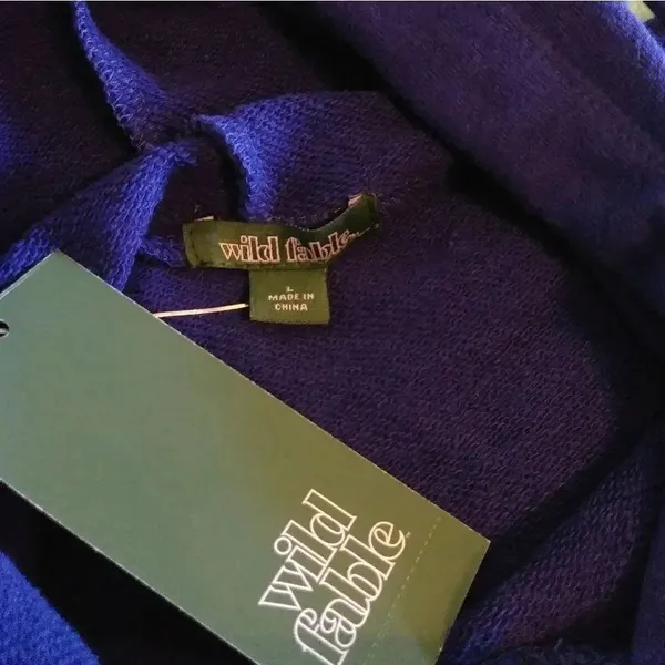 Wild Fable Purple Drop Shoulder Cropped Hoodie - Image 4