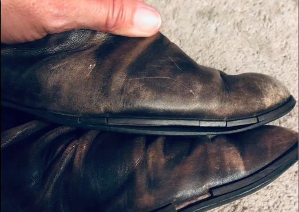 VINTAGE, RARE, leather,distressed boots, brown sz8.5 - Image 10