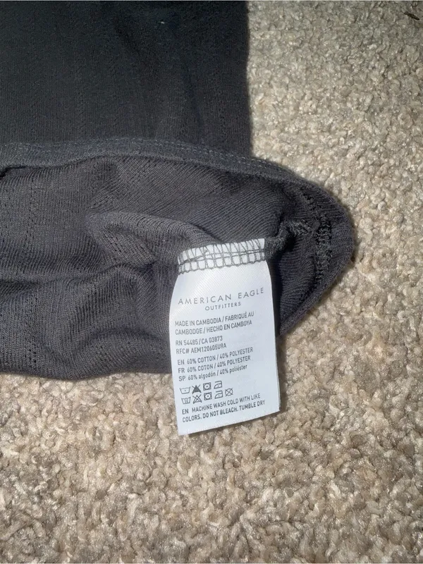 American Eagle - Pointelle Cami - M, Dark Grey - Image 3