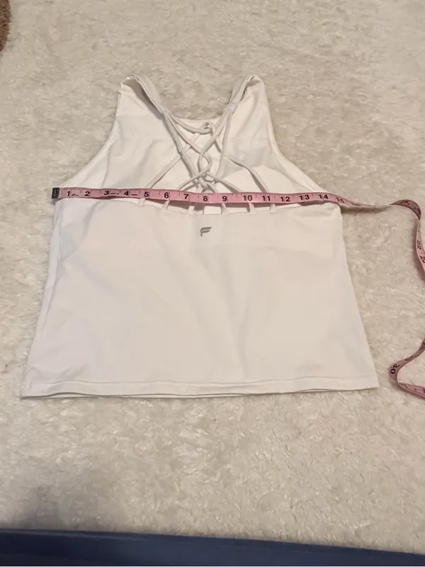 Fabletics medium White High-Neck Strappy Criss-Cross Active Tank - Image 3