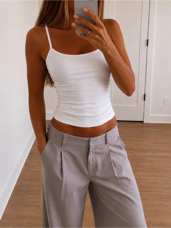 Lioness La Quinta Wide Leg Tailored Pants Grey - Image 3