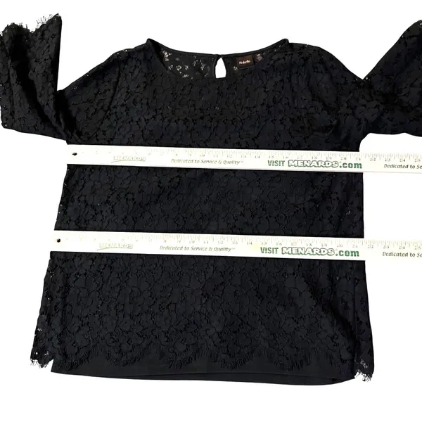Rafaella Blouse Womens L Used Black Floral Lace Attached Cami - Image 7