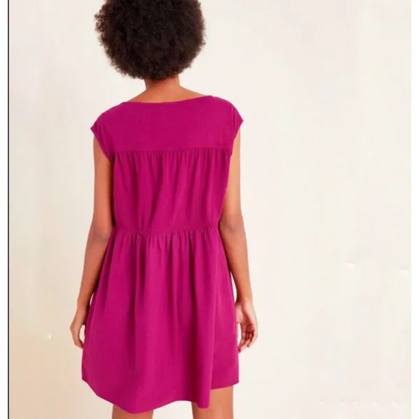 Good Luck Tee Babydoll Dress Women’s SZ Small NWT Anthropologie Wine 100% Cotton - Image 2
