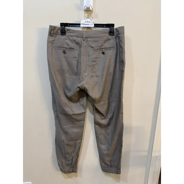 Vince Cupro-Cotton Blend Tapered Trouser Joggers Mushroom Tan Size 8 - Image 3