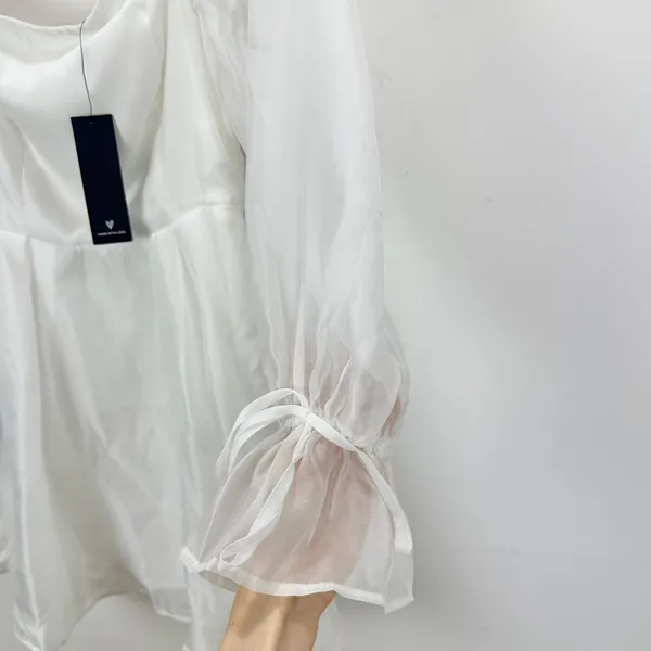 Lulus Darling Image White Chiffon Ruffled Off-the-Shoulder Mini Dress XS NWT - Image 12