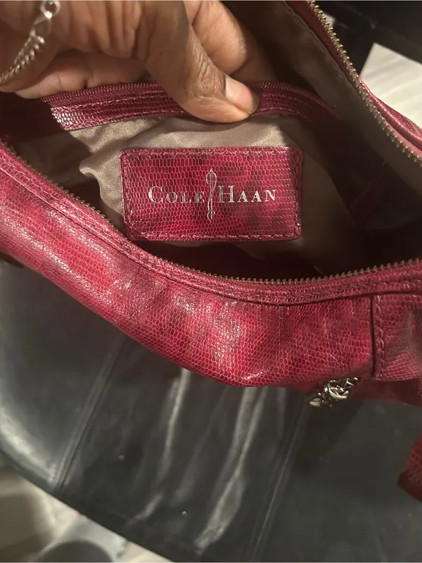 Red faux Leather Shoulder Bag - Cole Haan - Image 8