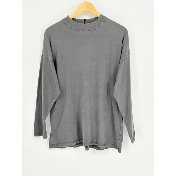 Free People‎ We The Free Charcoal Gray Oversized Long Sleeve Tee Mock Neck XS S - Image 2