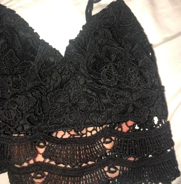LA Hearts PACSUN Black Lace Crop Top - Image 4
