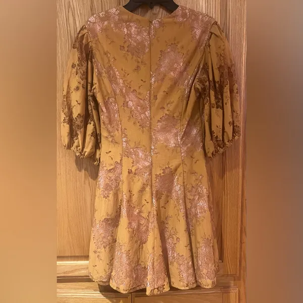 Keepsake‎ the Label Lace Overlay Mini Dress in Golden Yellow Brown Size Small - Image 6