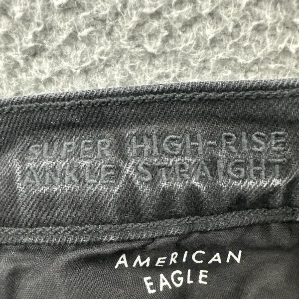 American Eagle Super High Rise Ankle Straight Jean‎ Black Boho Women's 4 x 27 - Image 4