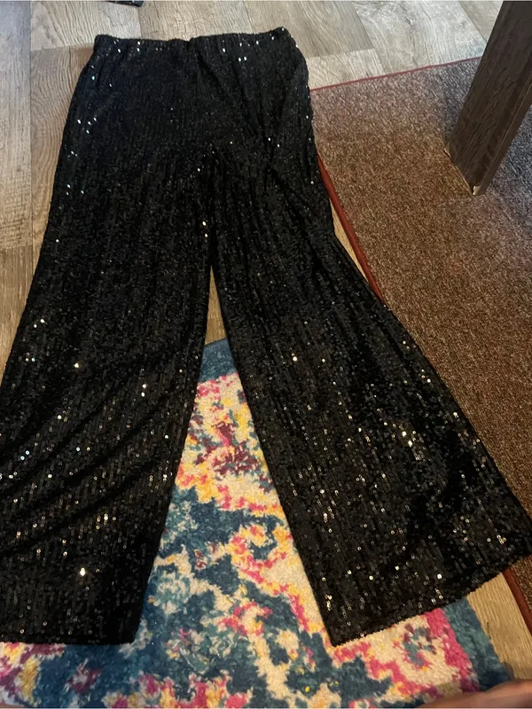 NEW Z SUPPLY skylar sequin pant in black - Image 13