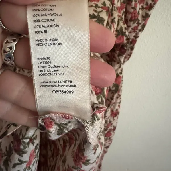 Free People Meant to Be Vintage Floral Boho Romantic Long Sleeve Blouse L - Image 4