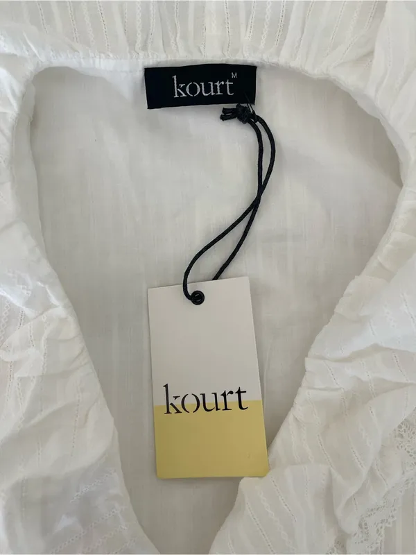 NWT kourt Vida Midi Dress size Medium M Lace Doen midi Ruffle few moda ivory - Image 8