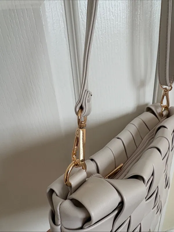 Anthropologie Lindy Woven Clutch Cream crossbody - Image 6
