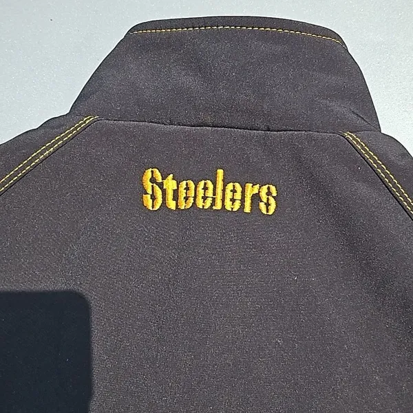 Pittsburgh Steelers Jacket Size Medium Black Zip-Up Football Coat streetwear NFL - Image 10
