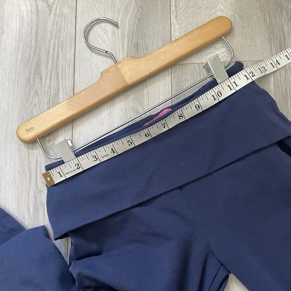 Edikted Foldover Pants cotton wide leg womens Navy Blue (xsmall) yoga athleisure - Image 5