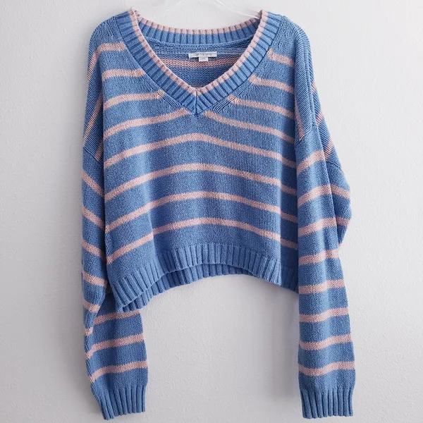 American Eagle Striped Chunky Knit Stripe Sweater - Image 2