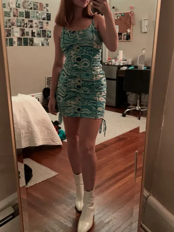 Almost Famous Blue and Green Floral One-Piece - Image 2