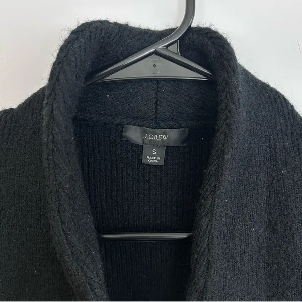 J. Crew Black Cocoon Wool & Alpaca Blend Blazer Sweater Cardigan Size Small - Image 6