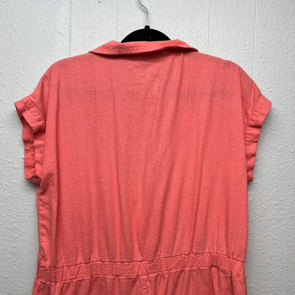 Universal Threads Linen Blend Romper Womens 14 Vacation Beachy Coastal Nautical - Image 9