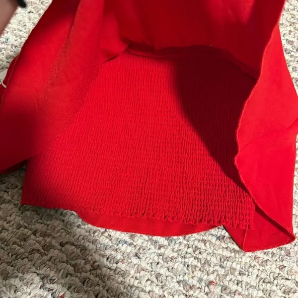 NWT Aritzia Wilfred Bonaventure Red Bouncy Tube Strapless Crop Top- Size Small - Image 10