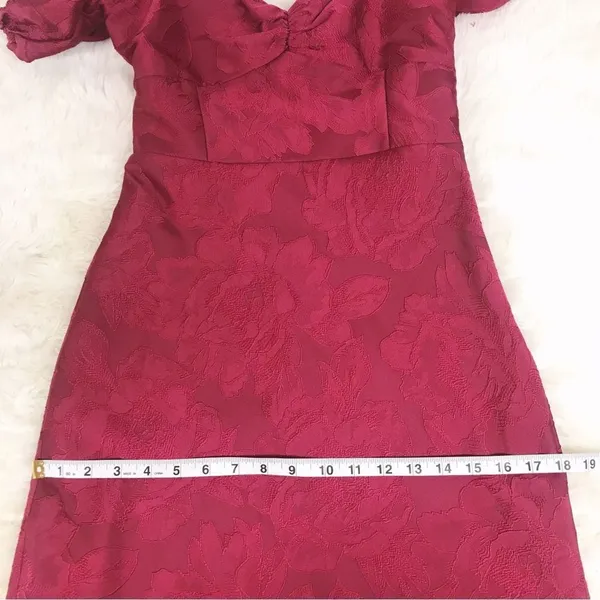 SACHIN & BABI‎ Dress Size 0 Cherry Red Gabby Puff Sleeve Midi Open Tie Back New - Image 15
