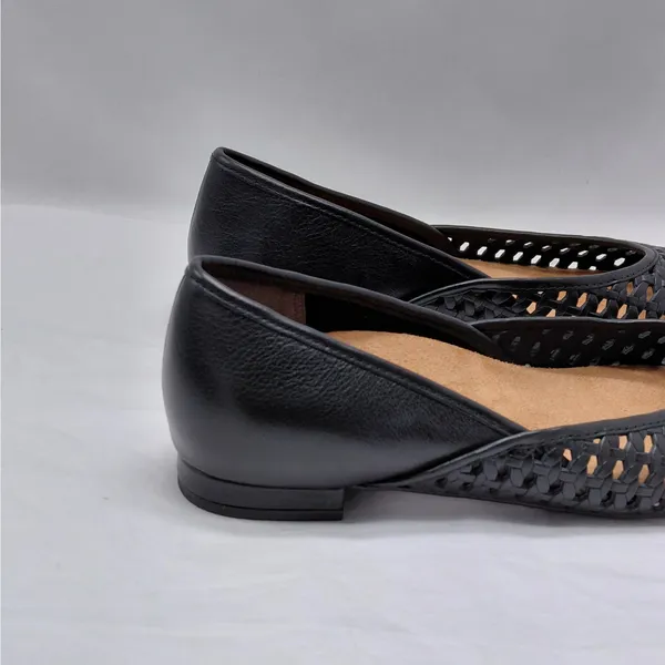 Vionic Womens Gracia Woven Leather Flats Size 6 Black Pointed Toe Comfort Shoes - Image 5