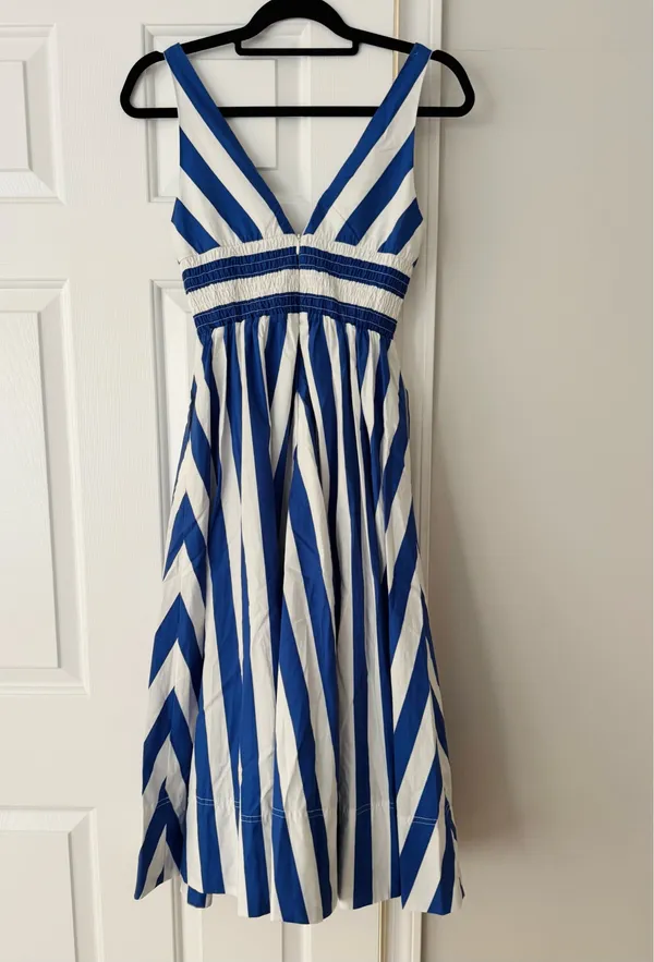 Anthropologie V-Neck Sleeveless Fit & Flare Midi Dress, Size XXS - Image 10