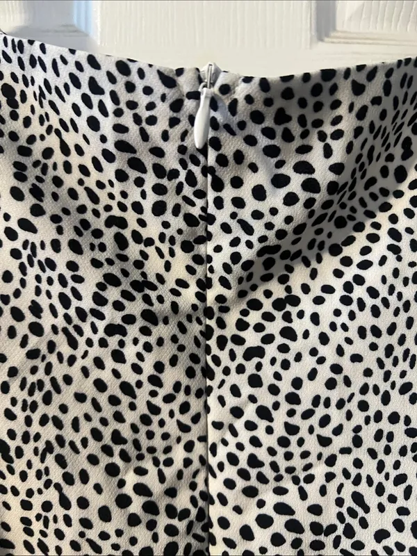 Black and White Spotted Cowl Mini Dress - Image 4
