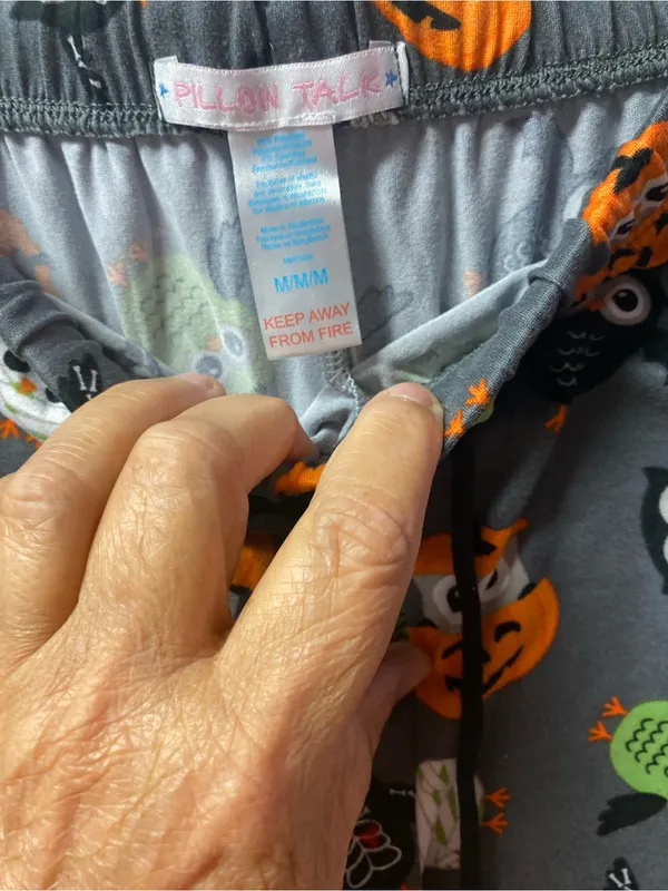 Sweet Dreams Gray Halloween Owl & Pumpkin Lounge Shorts with Green Accents - Image 3