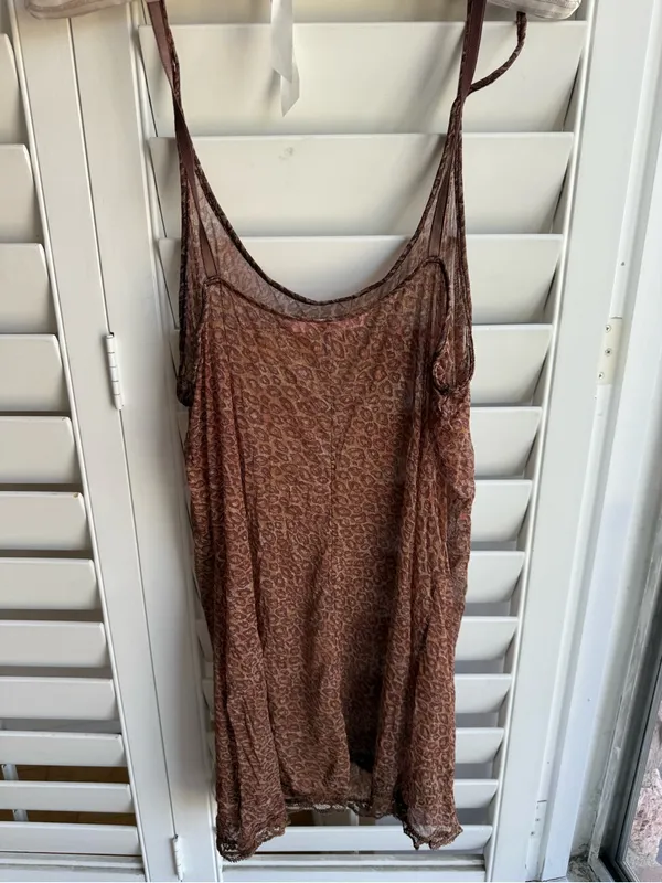 Sheer Leopard Slip Dress VS sz L y2k 2000’s - Image 4